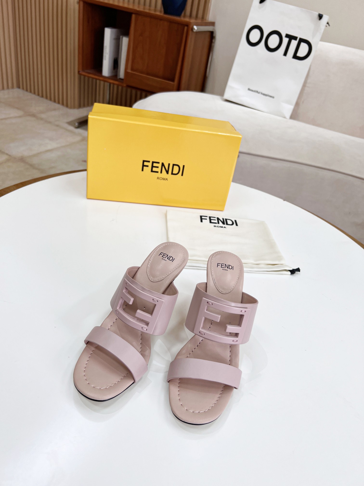 Fendi Baguette Pink Heels For Women - Soul Replicas