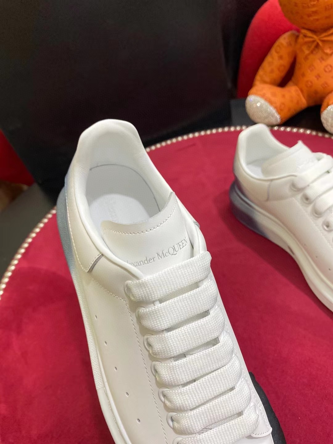 Alexander McQueen Oversized Sneaker White/Blue For Women - Soul Replicas
