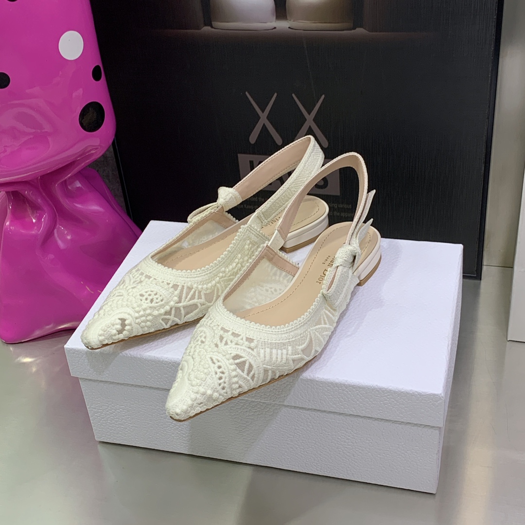 Christian Dior Women's J'ADior Slingback Ballerina Flat White For Women CD - Soul Replicas