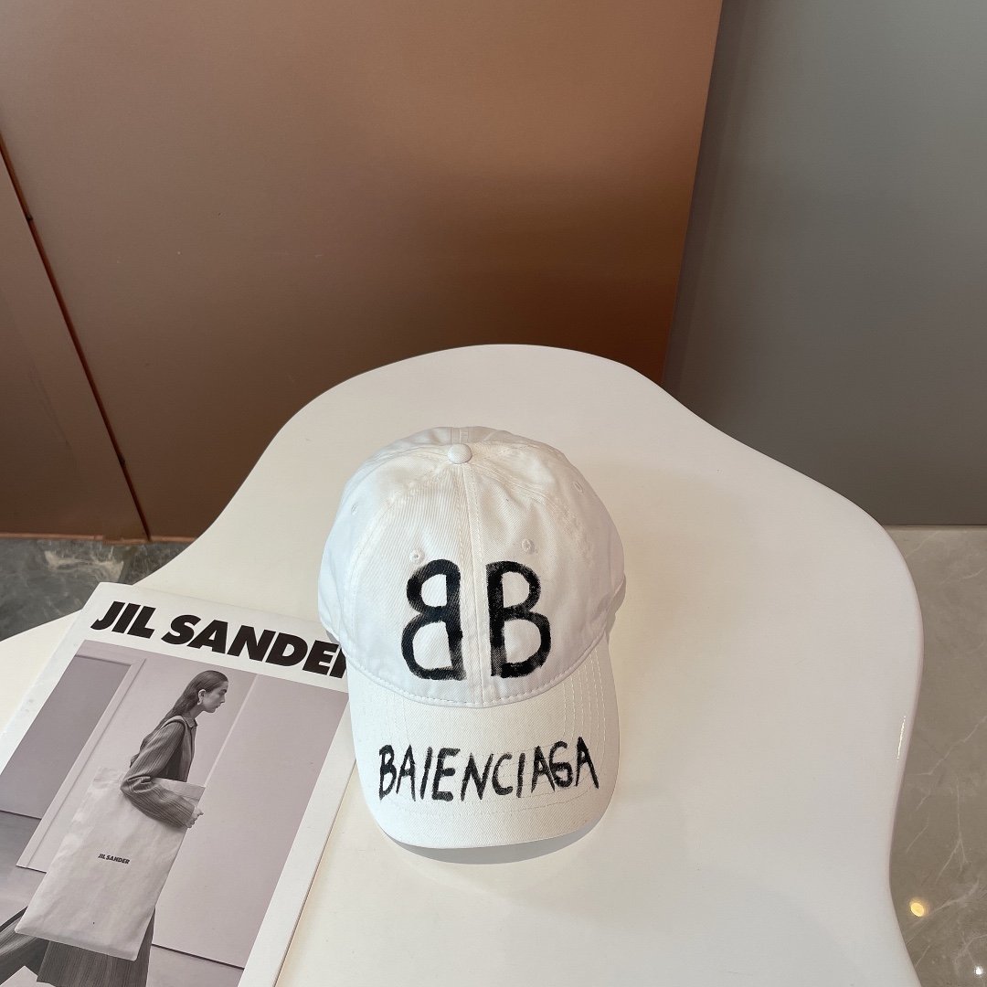 Balenciaga BB Sprayed White Cap - Soul Replicas