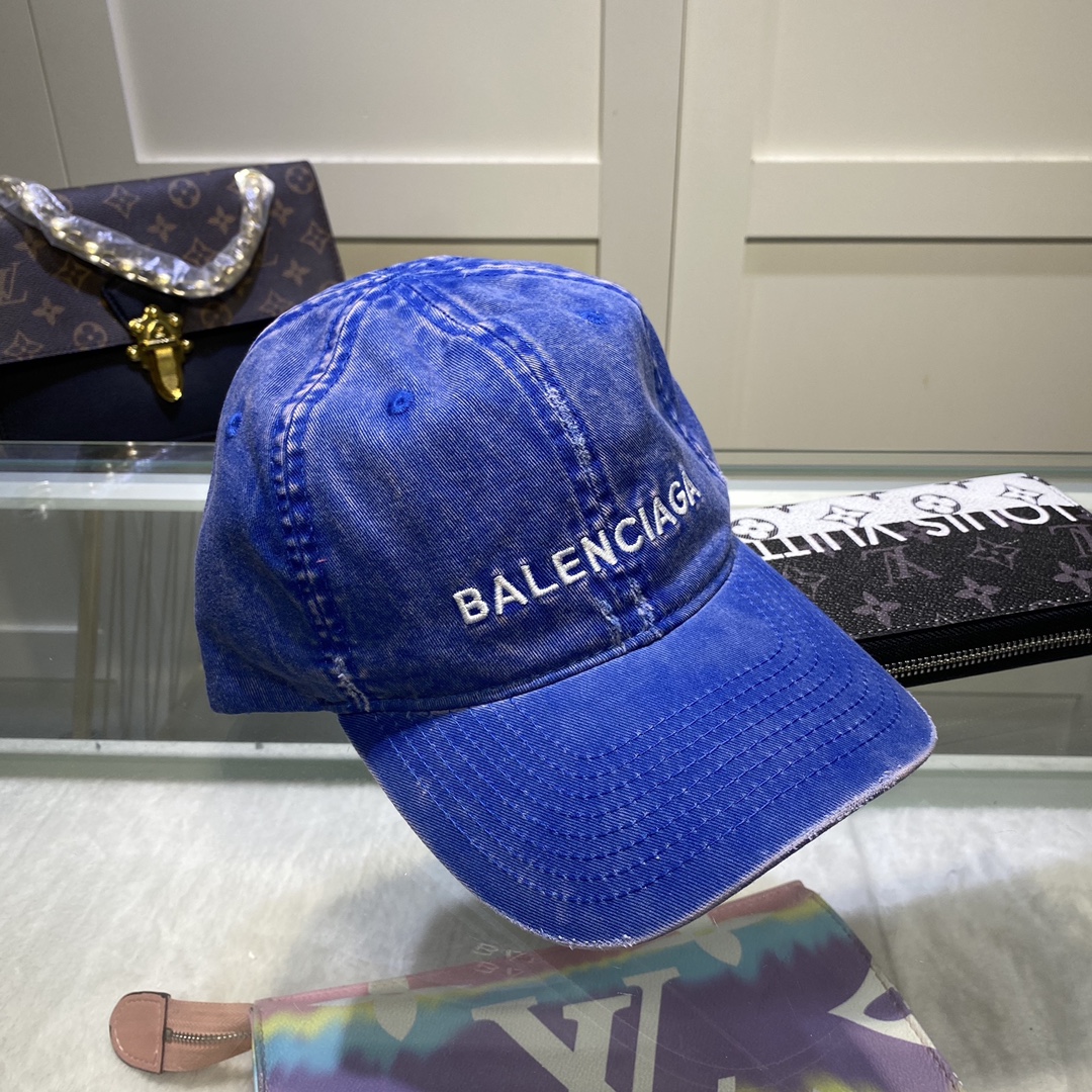 Balenciaga Logo Front Cap In Blue - Soul Replicas