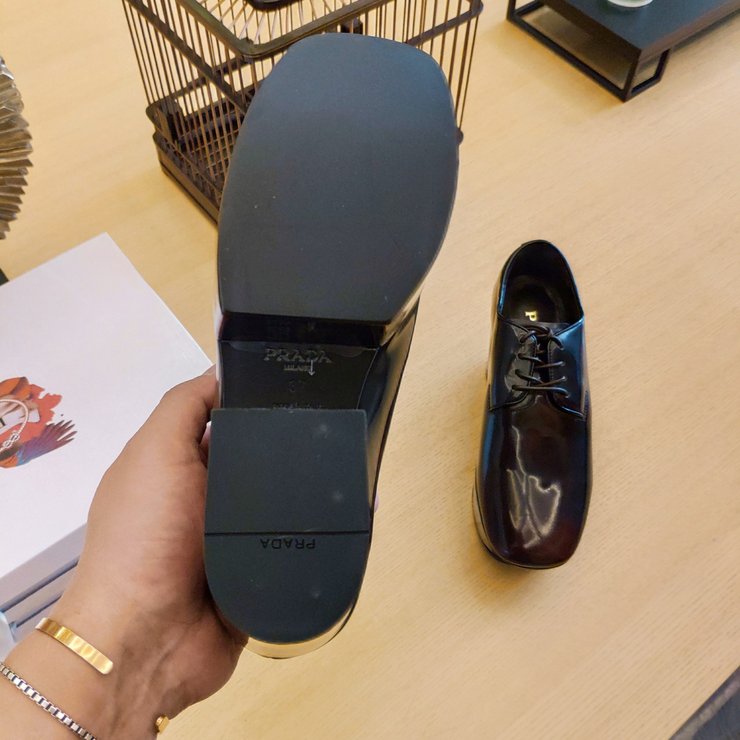 Prada Platform Lace-Ups Shoes Red For Women 2.75in/70mm Prada - Soul Replicas