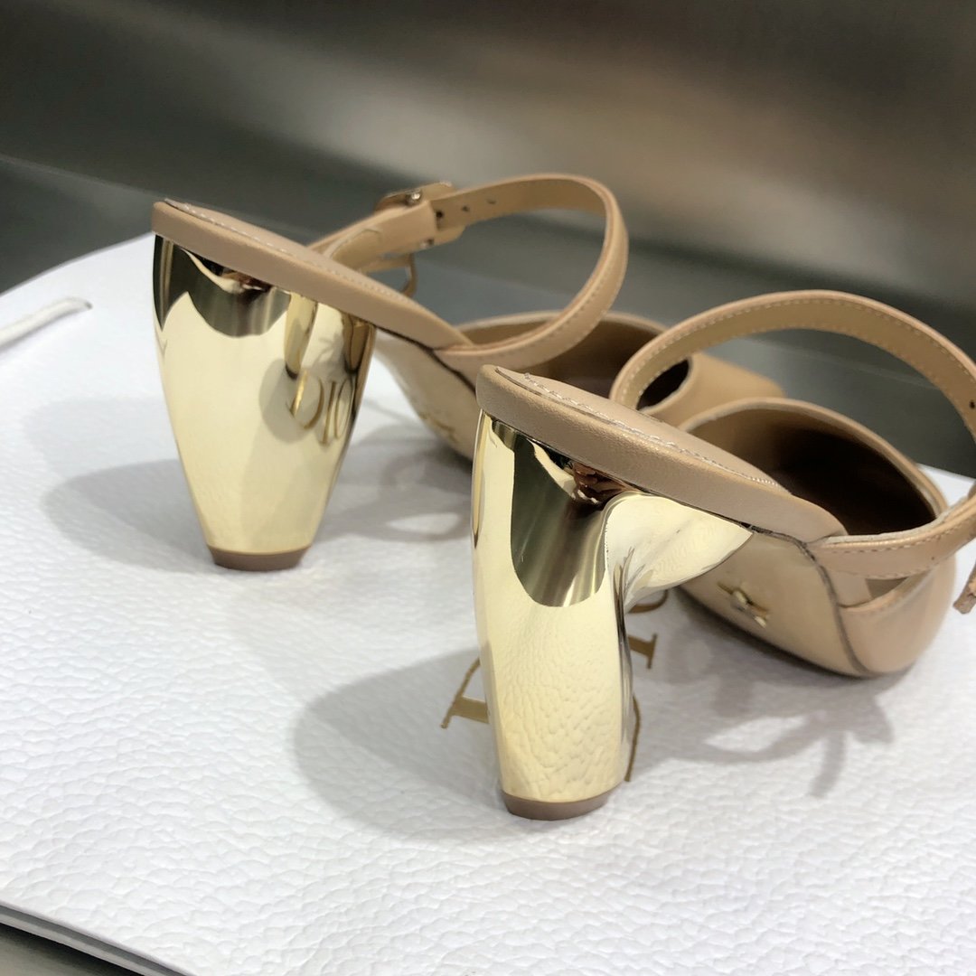 Christian Dior Rhodes Heeled Mule Nude For Women CD - Soul Replicas