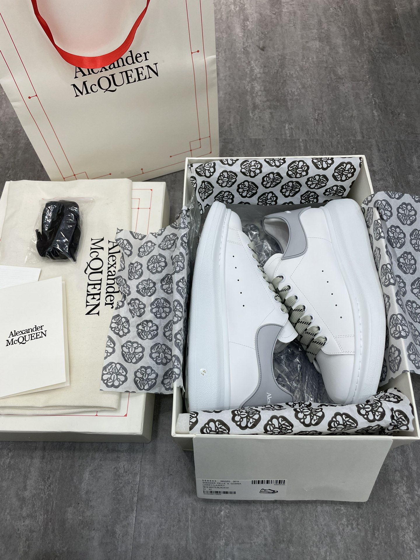 Alexander McQueen Oversized Sneaker White/Grey For Women - Soul Replicas