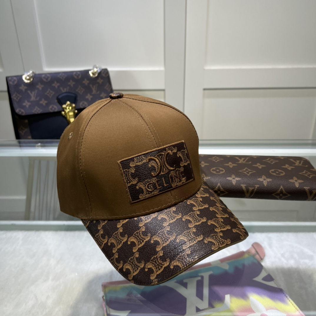 Celine Triomphe Baseball Cap Brown Celine Cap - Soul Replicas
