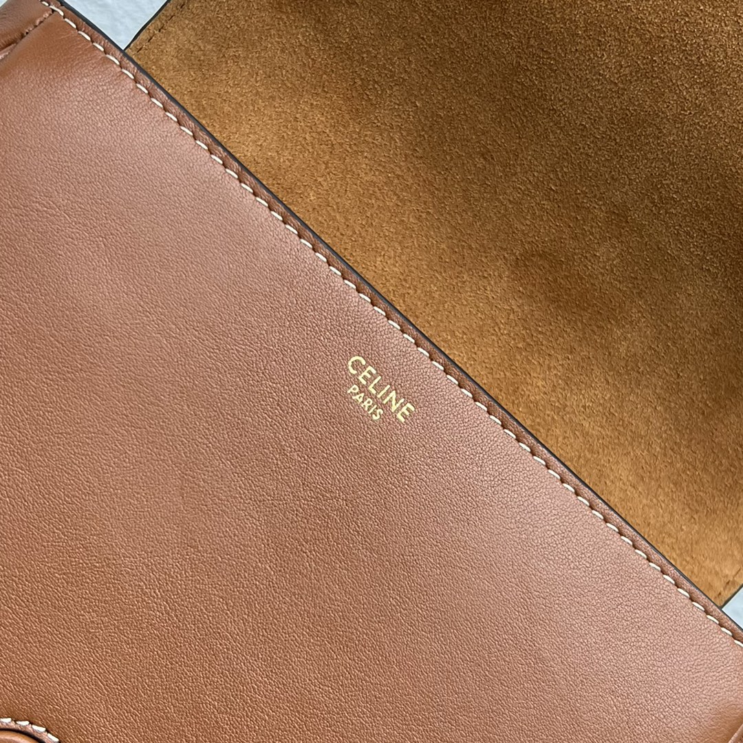 Celine Folco Cuir Triomphe Tan For Women 7in/19cm 198263DU3.04LU - Soul Replicas