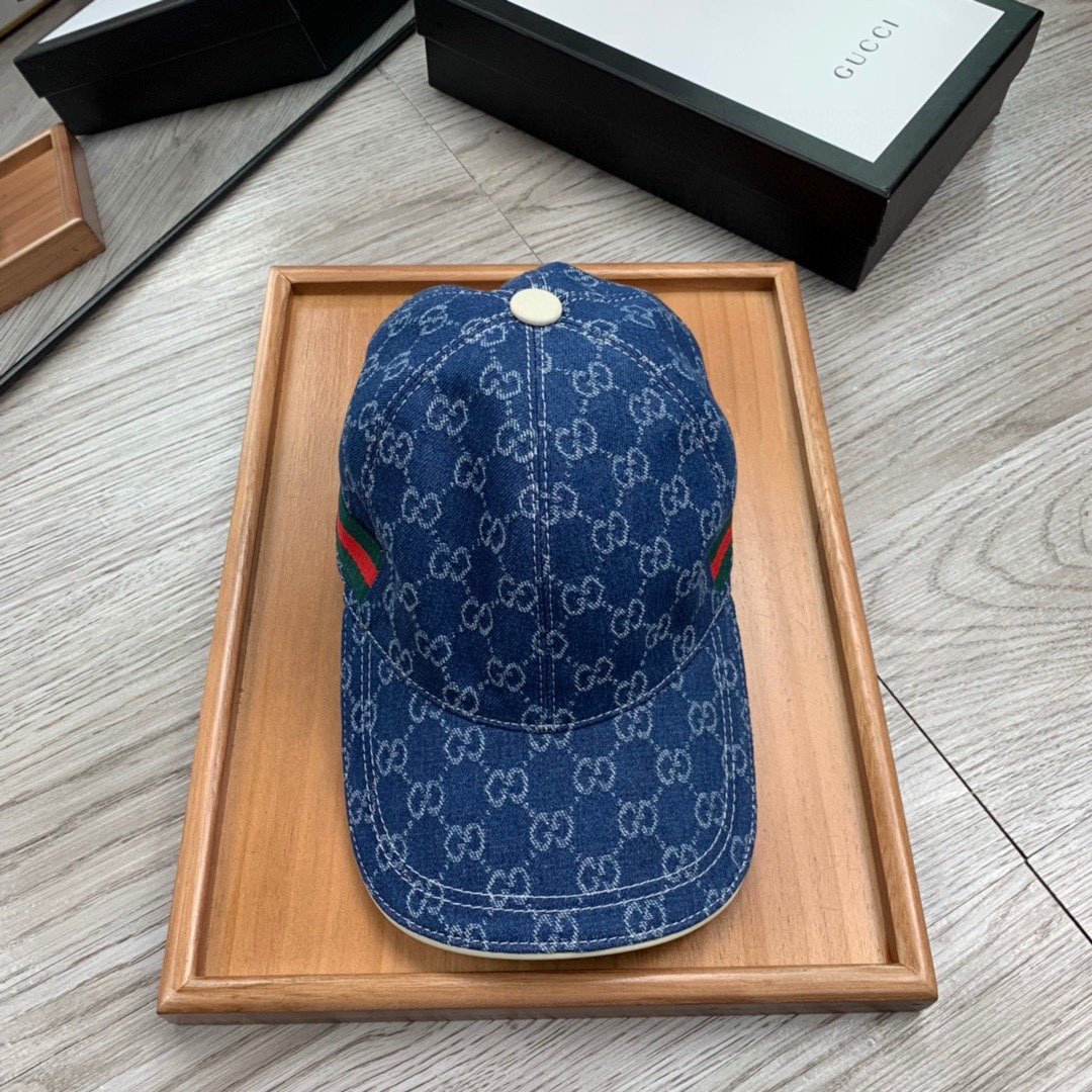 Gucci Canvas Baseball Cap Blue - Soul Replicas