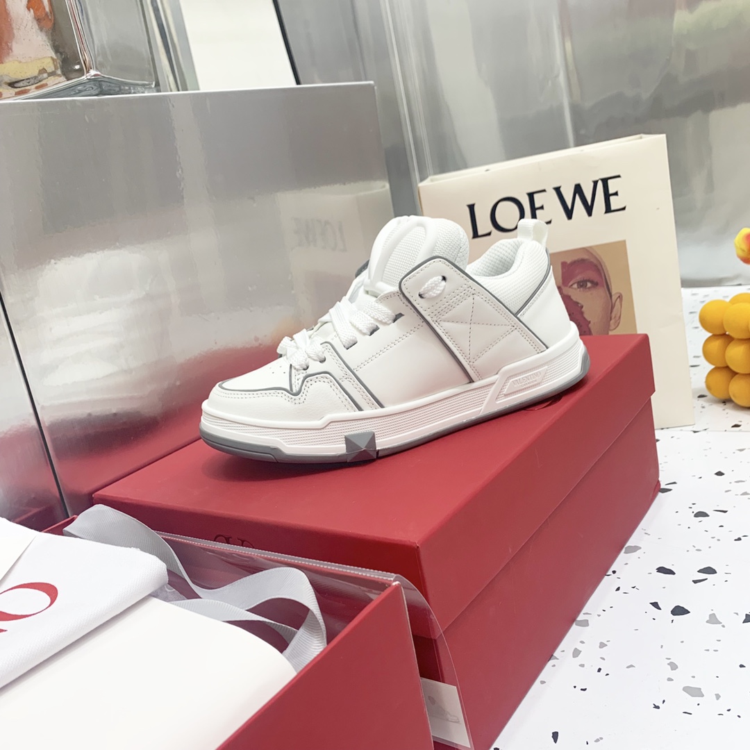 Valentino Garavani Open Skate Sneakers With Patent Band White For Women WS0FB1DXI - Soul Replicas