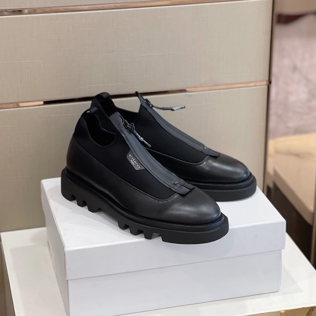 Givenchy Combat Derby Zip-Up Shoes Black For Men GVC - Soul Replicas