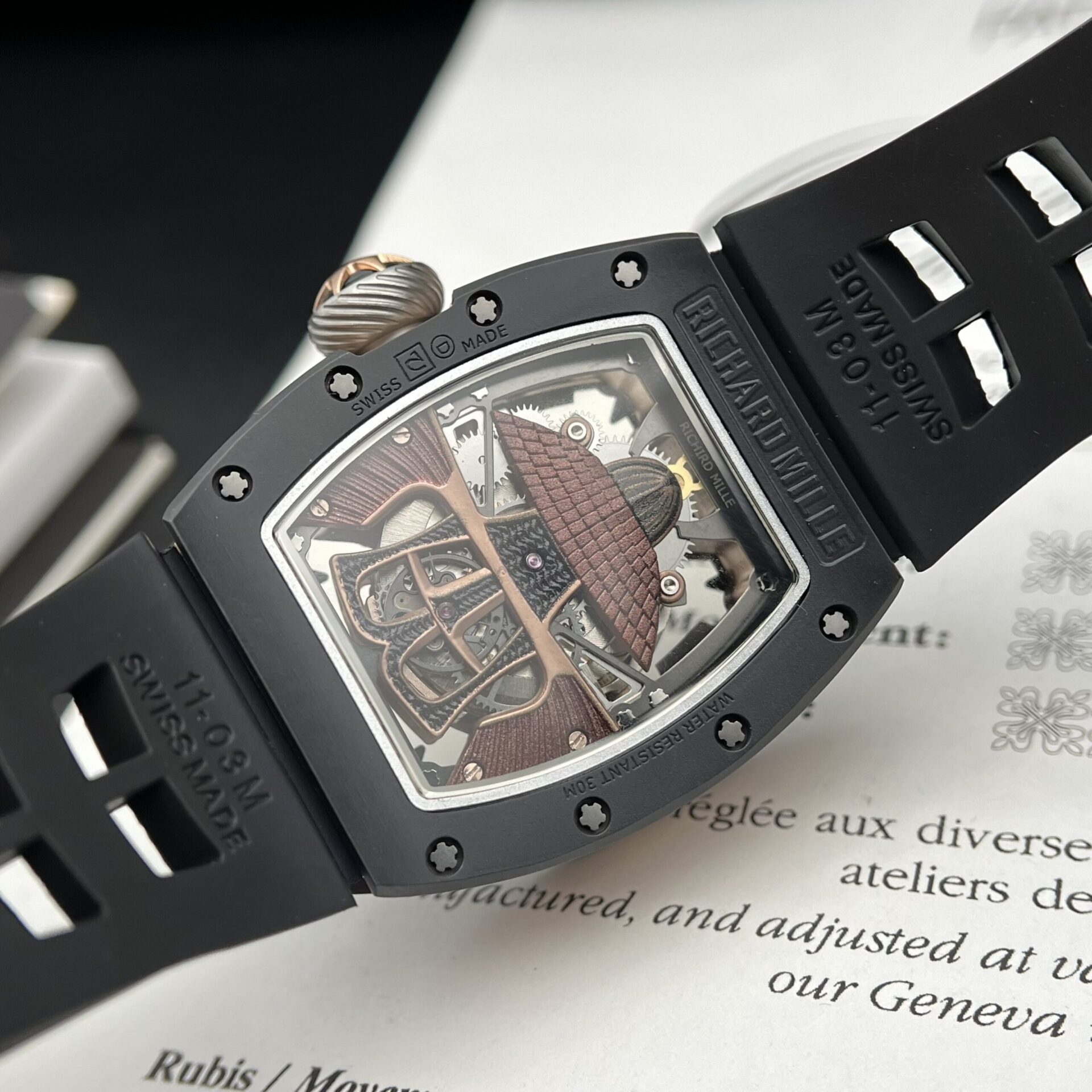Richard Mille Replica Watch RM47 Samurai Ceramic Rubber Strap 42.7mm - Soul Replicas