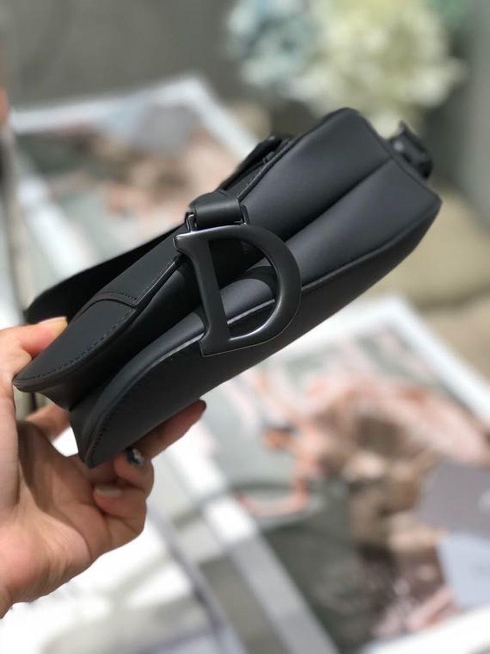 Christian Dior Mini Saddle Bag Black Ultramatte For Women 19.5cm/7.6in CD - Soul Replicas