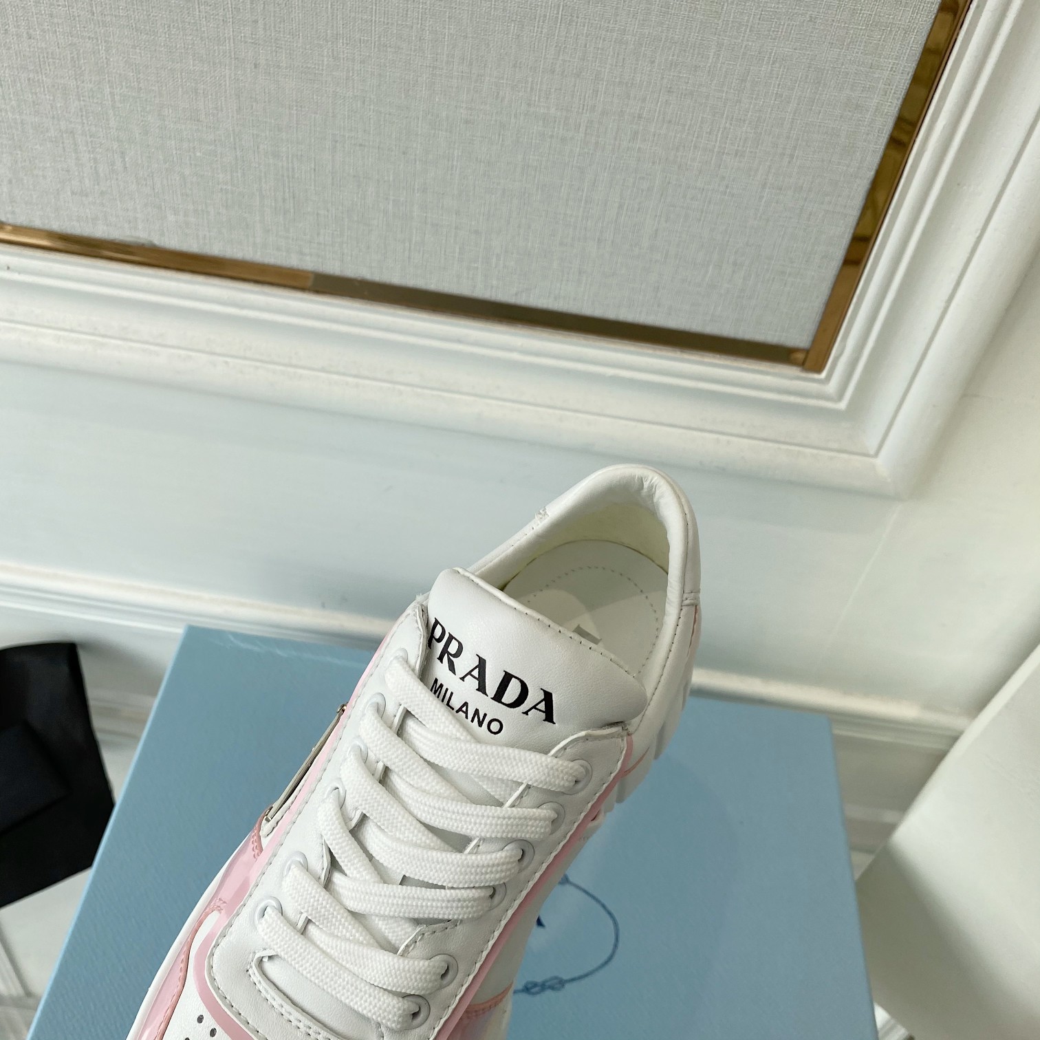 Prada Women's Gabardine Sneakers Pink For Women LV - Soul Replicas