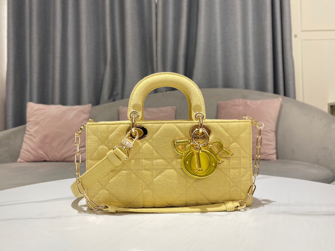 Christian Dior Lady D-Joy Bag Yellow For Women. Women's Handbags 26cm/10in CD - Soul Replicas