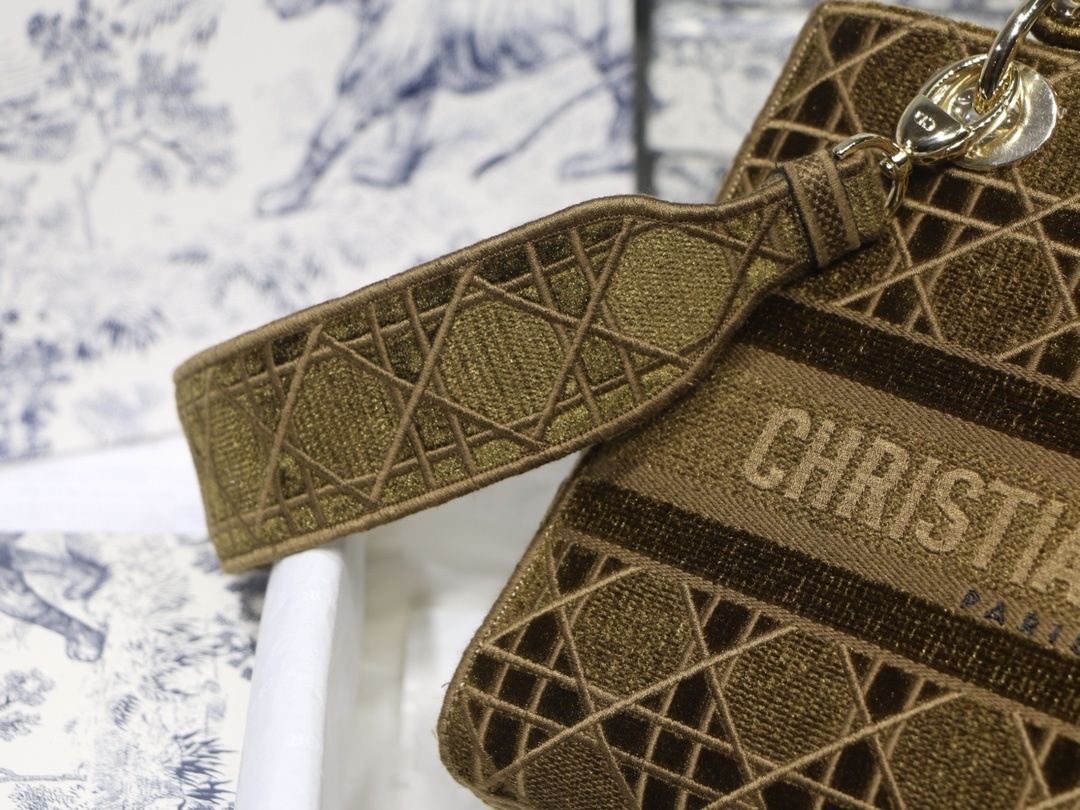 Christian Dior Medium Lady D-Lite Brown Cannage Bag For Women 9.5in/24cm CD - Soul Replicas