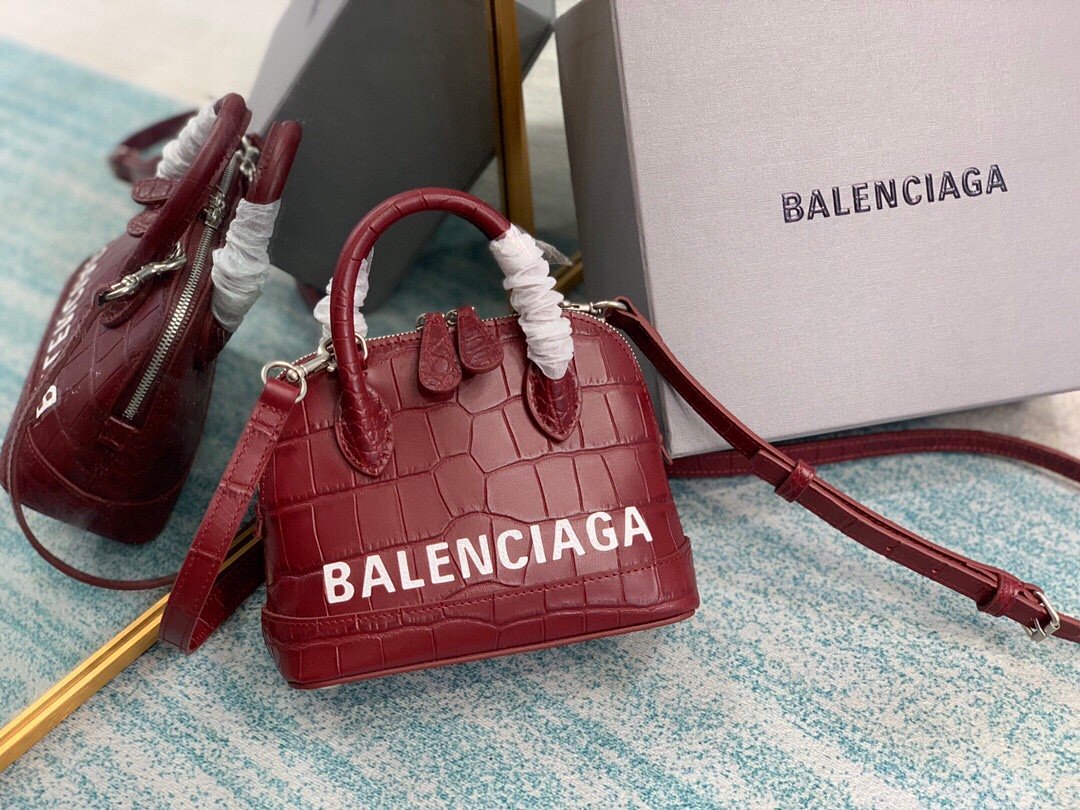 Balenciaga Ville Mini Handbag In Dark Red. For Women. Women-s Bags 4.7in/12cm - Soul Replicas