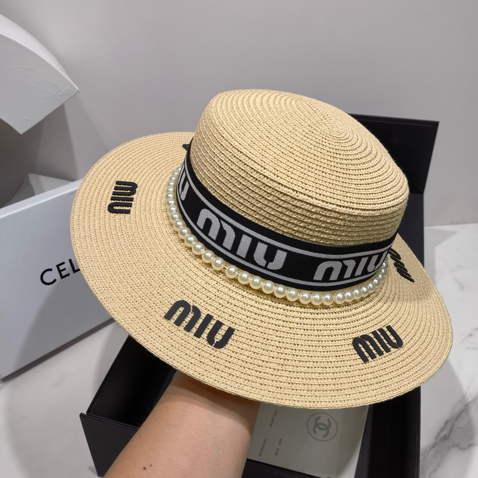 Miu Miu Raffia Hat Beige Miu Miu Hat - Soul Replicas