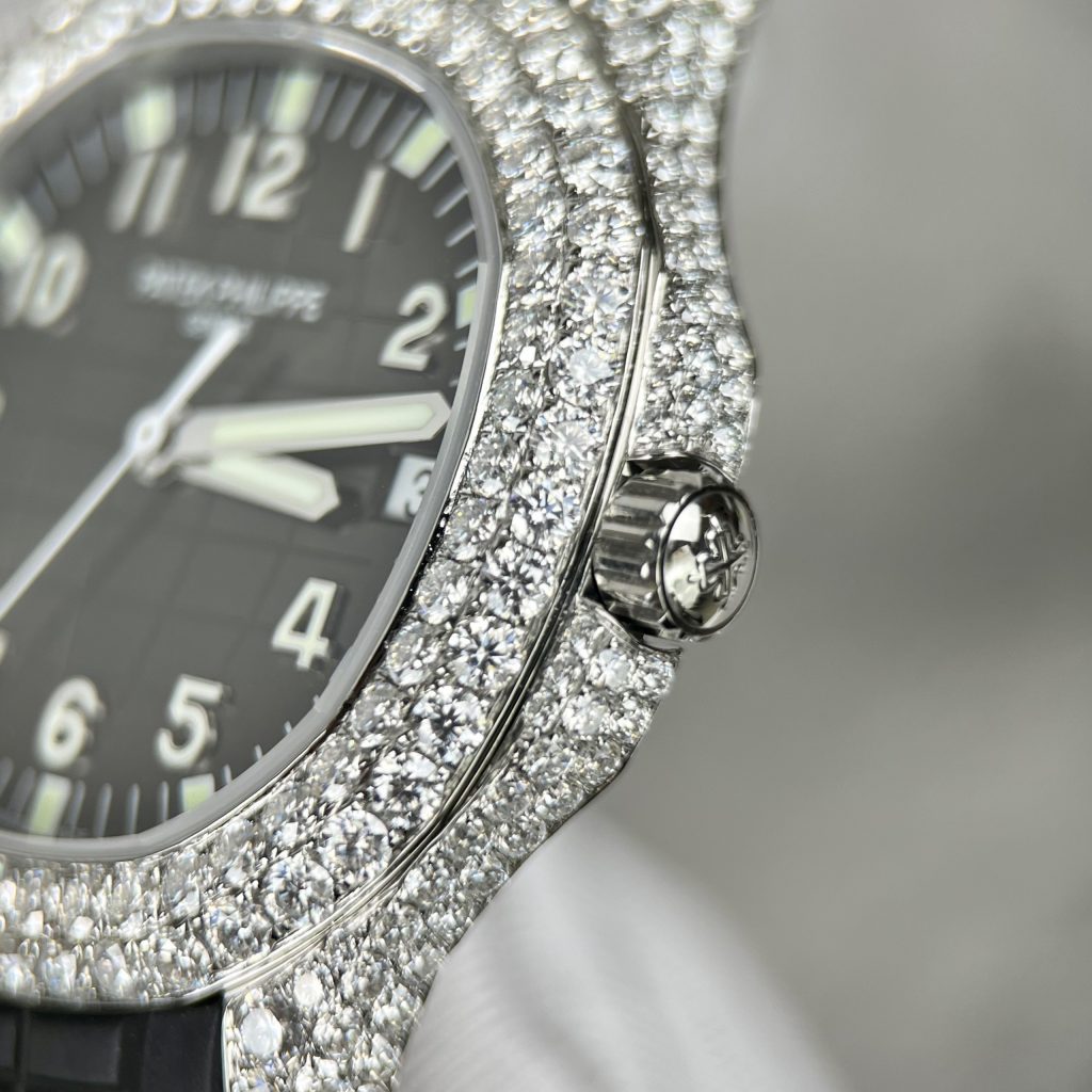 Patek Philippe Replica Watch Aquanaut 5167 Custom Moissanite Diamonds 3K Factory 40mm - Soul Replicas