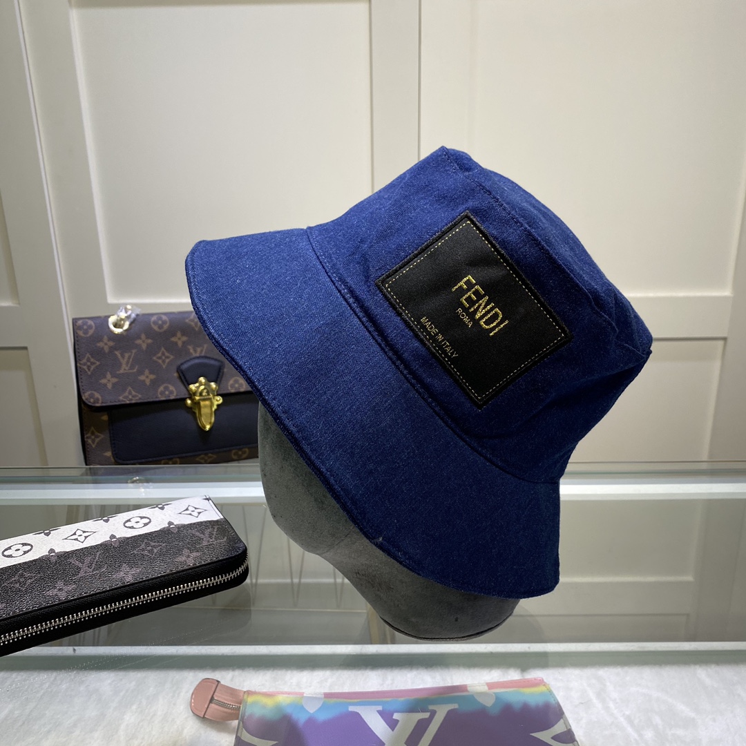 Fendi Denim Bucket Hat Blue Fendi Hat - Soul Replicas
