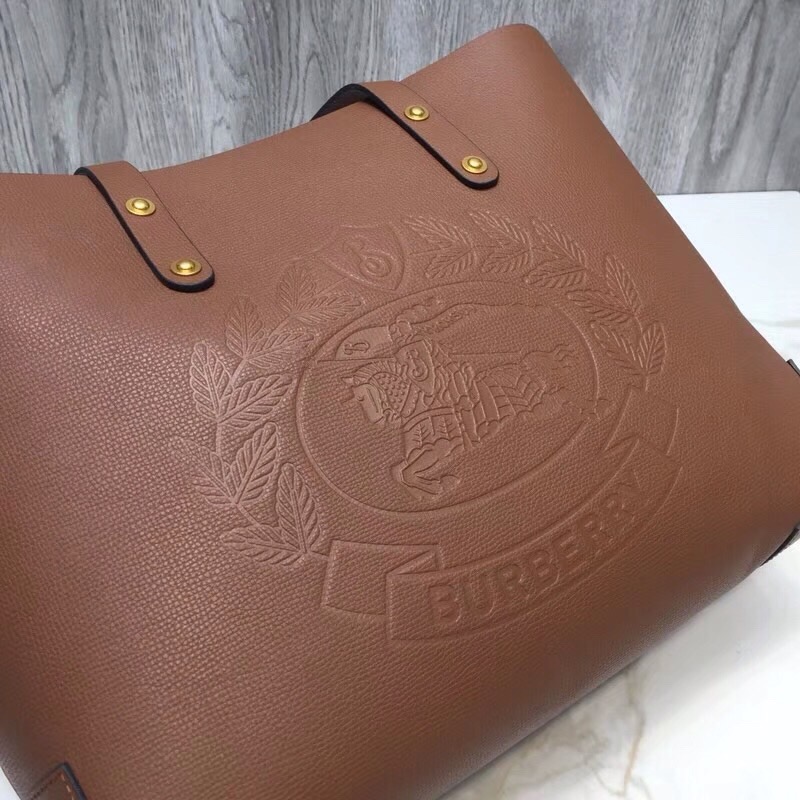 Burberry Small Embossed Crest Tote Brown For Women. Women-s Bags 13.8in/35cm - Soul Replicas