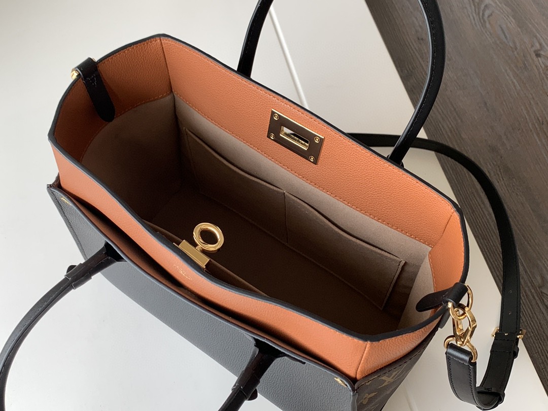 Louis Vuitton On My Side MM Tote Bag Monogram Canvas Black For Women. Women-s Handbags. Shoulder Bags 12in/31cm LV M53823 - Soul Replicas