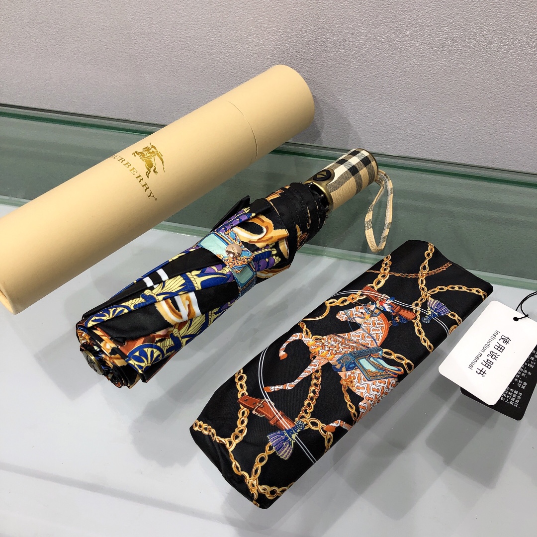 Hermes Pluie De H Folding Umbrella Black - Soul Replicas