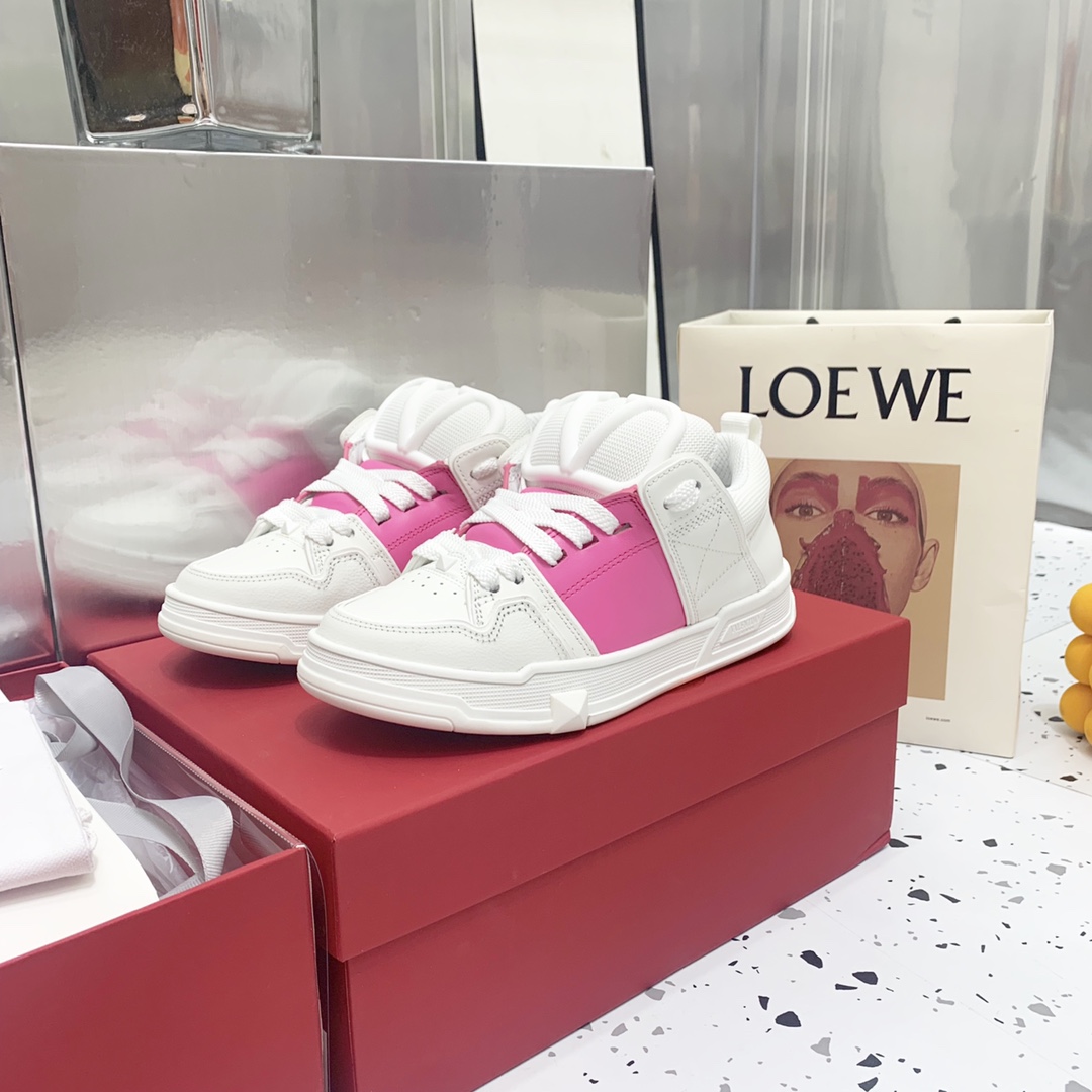 Valentino Garavani Open Skate Sneakers With Patent Band Pink For Women WS0FB1DXI - Soul Replicas