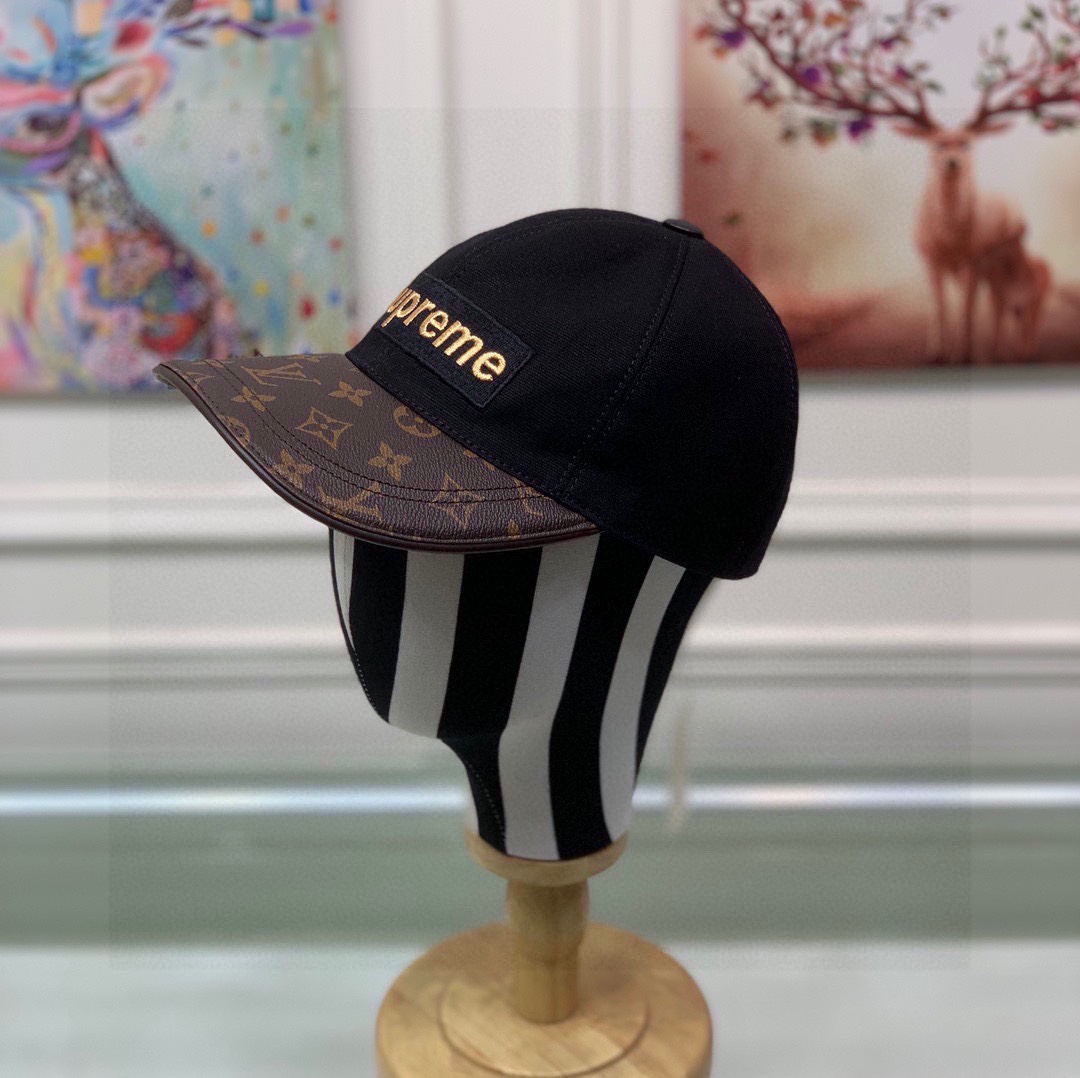 Louis Vuitton Supreme Cap Black LV Cap - Soul Replicas