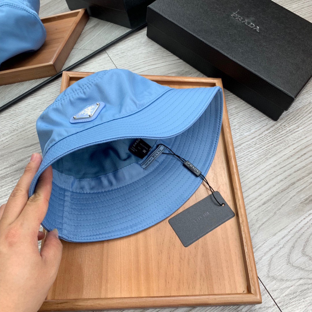 Prada Re-Nylon Bucket Hat Blue Prada Hat - Soul Replicas