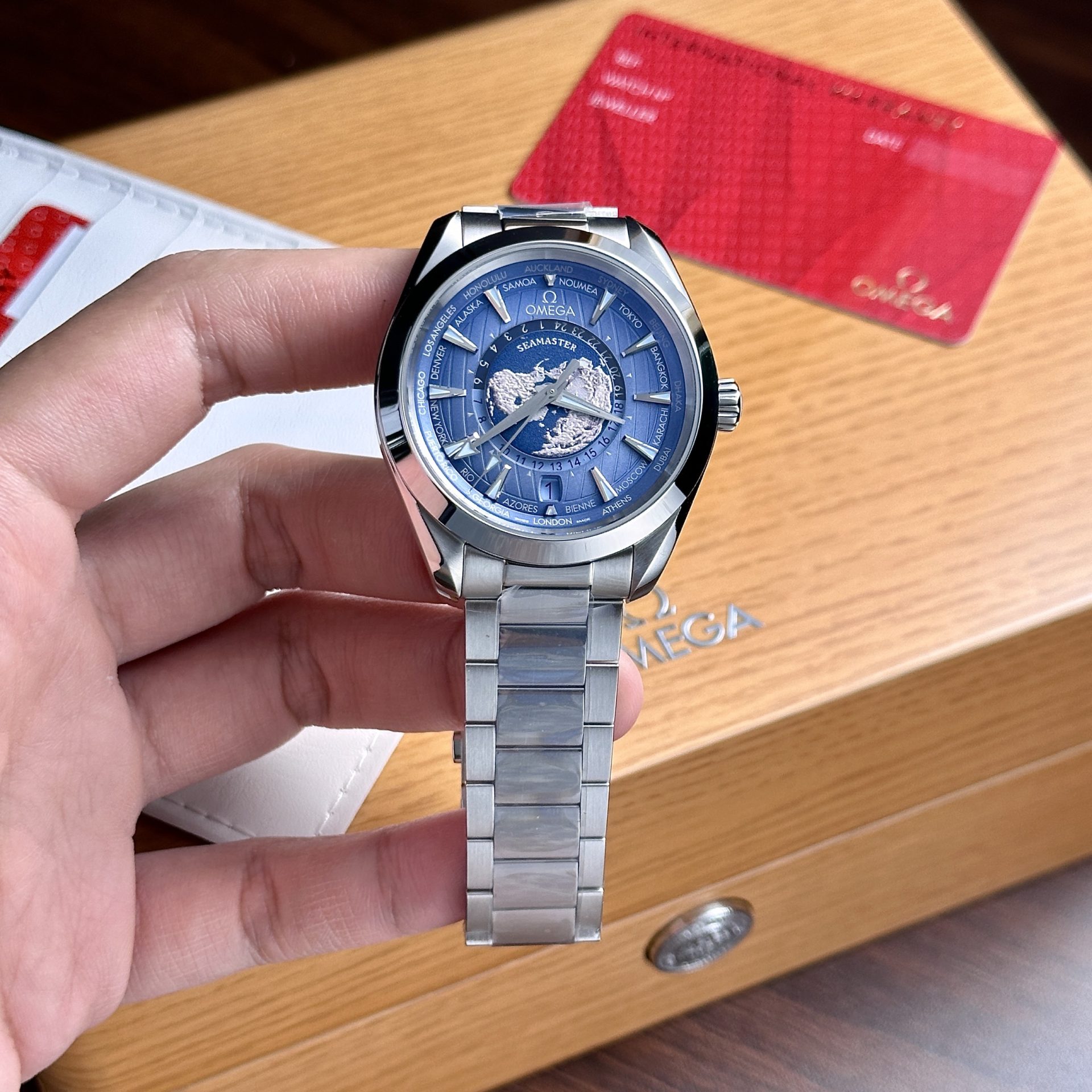 Omega Seamaster Aqua Terra Worldtimer Dial Blue Replica Watch VS Factory 43mm - Soul Replicas
