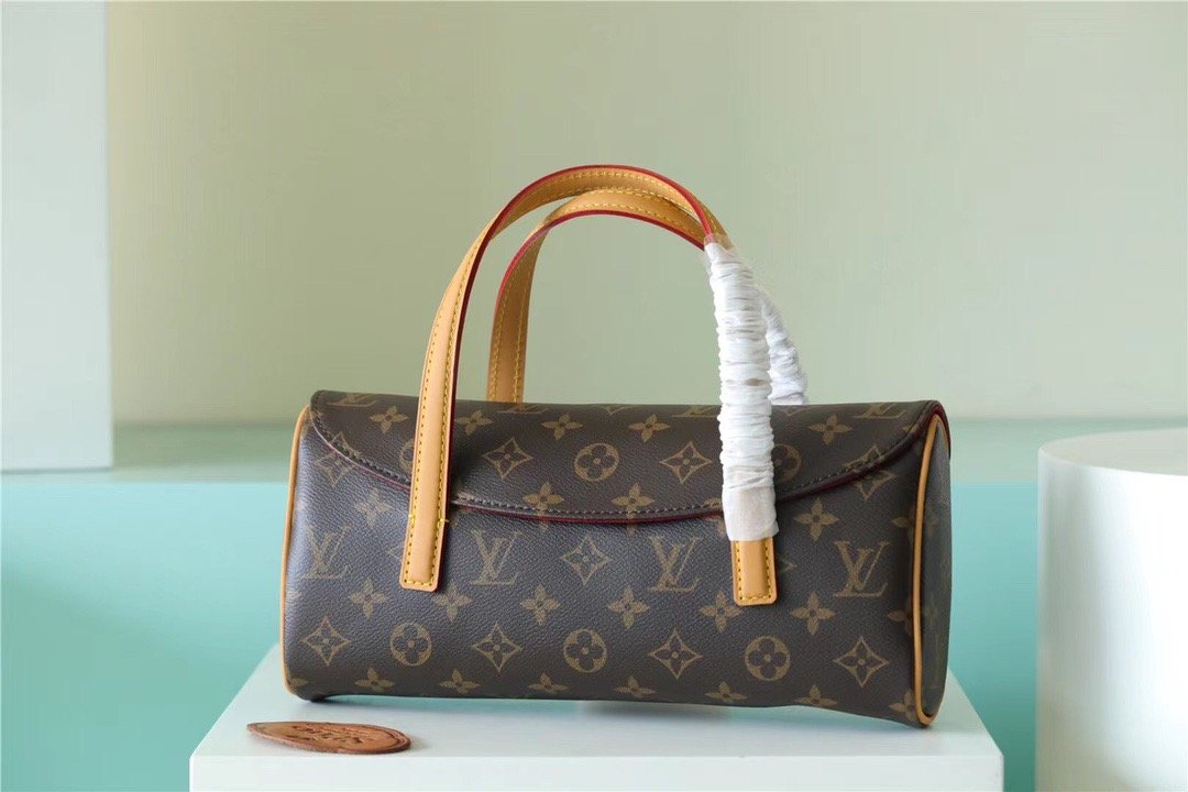 Louis Vuitton Monogram Sonatine Handbag Monogram Canvas For Women Brown 11.4in/29cm LV M51902 - Soul Replicas