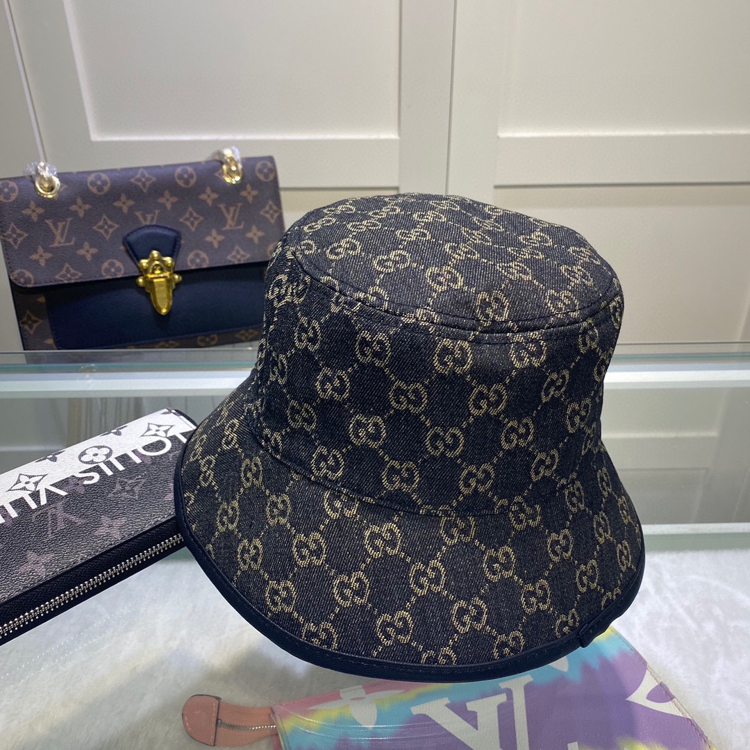 Gucci Denim Bucket Hat Black Gucci Hat - Soul Replicas