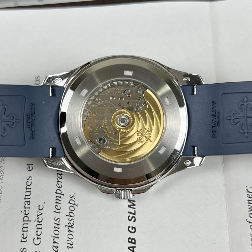 Patek Philippe Replica Watch Aquanaut 5168G Custom Moissanite Baguette Diamonds Blue Dial 42.2mm - Soul Replicas