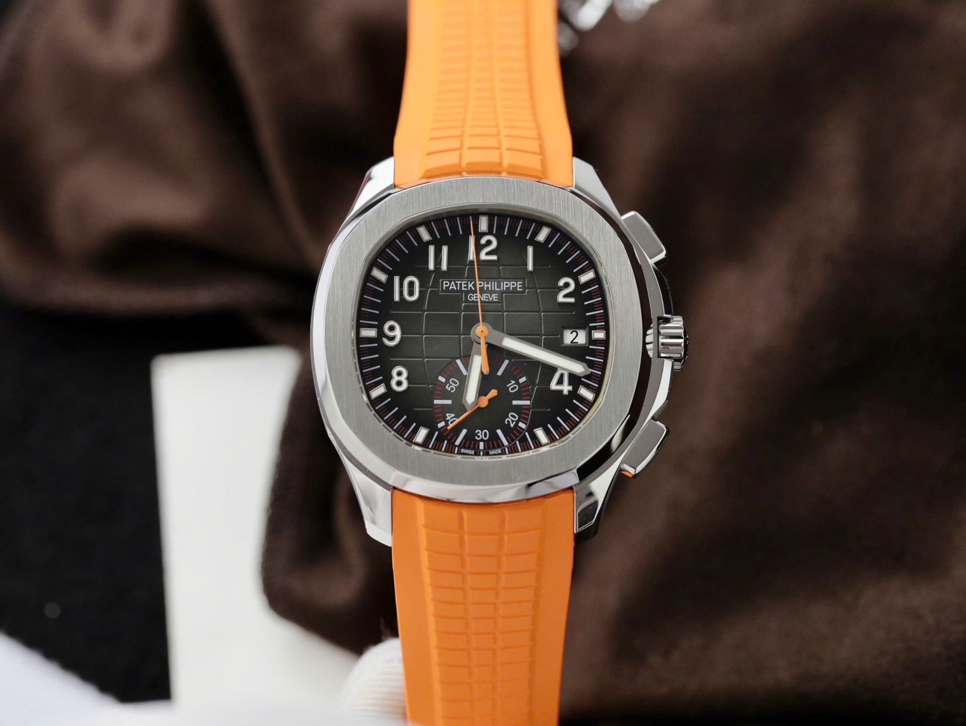 Patek Philippe Aquanaut 5968A Replica 11 Watch Orange Rubber Strap 42.2mm - Soul Replicas