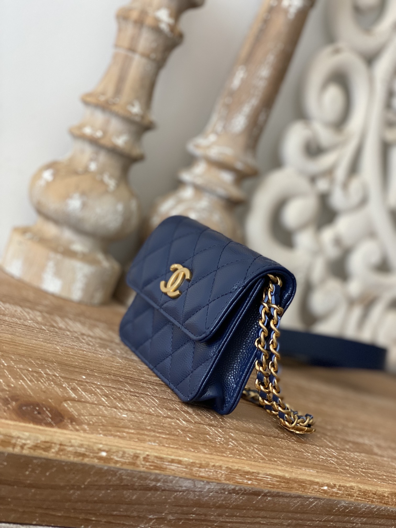 Chanel Clutch With Chain Blue For Women. Women-s Bags 4.8in/12.3cm - Soul Replicas