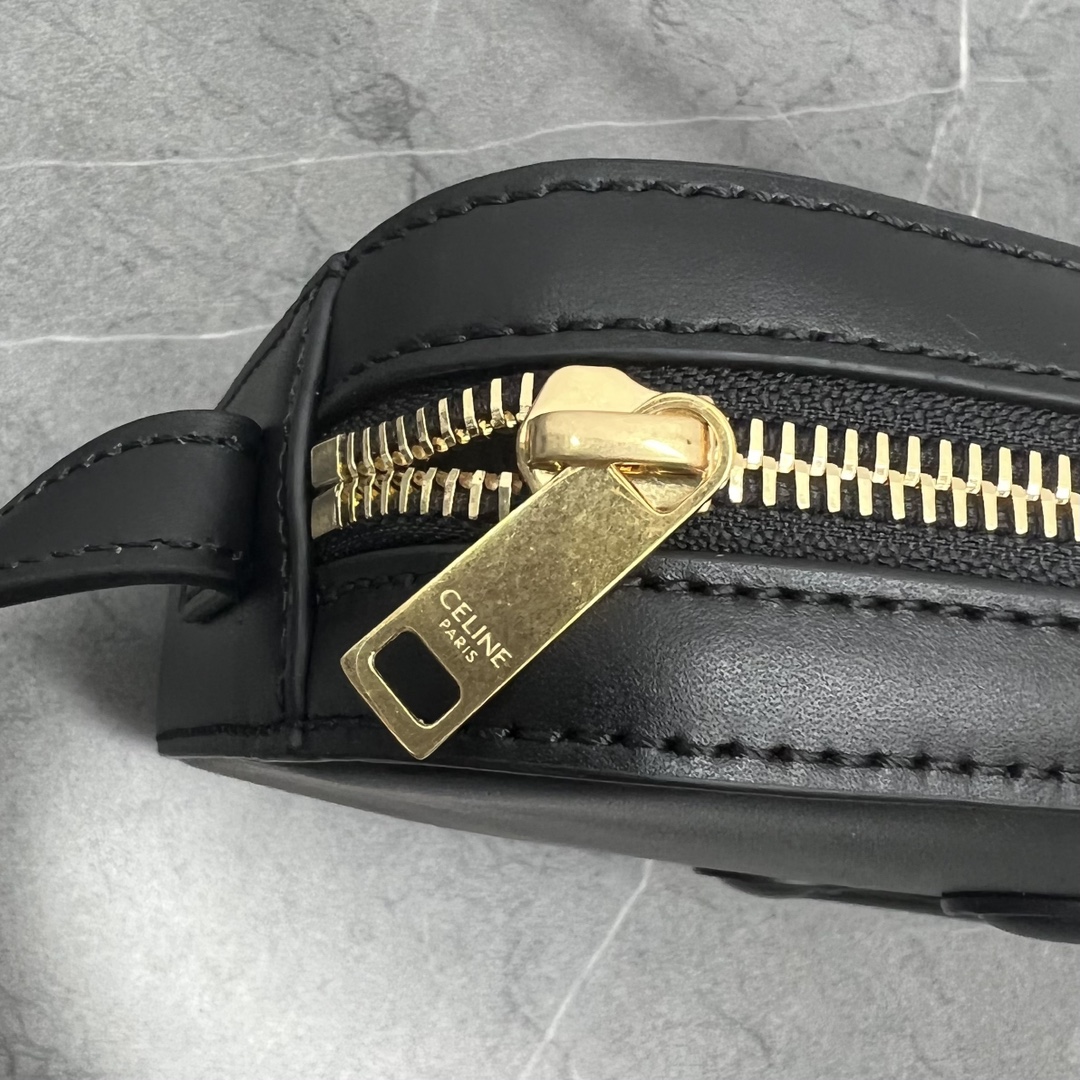 Celine Camera Shoulder Bag Cuir Triomphe Black For Women 10in/26cm - Soul Replicas