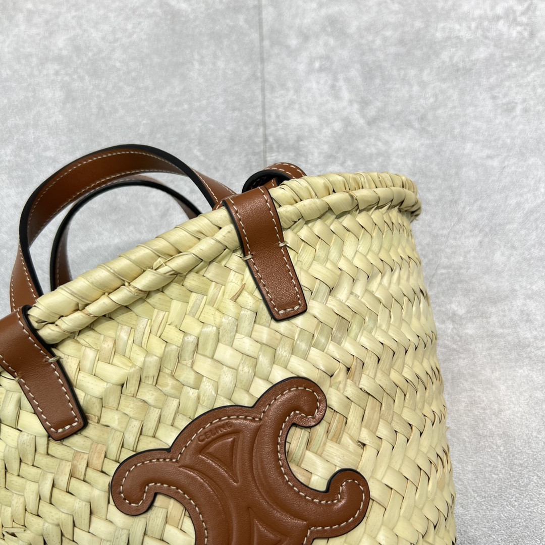 Celine Teen Triomphe Classic Pannier Tote Tan For Women 8in/20cm - Soul Replicas