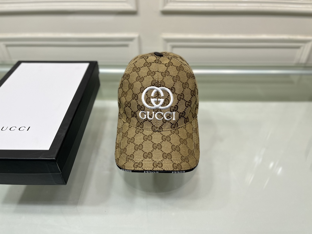 Gucci Canvas Baseball Hat Brown Gucci Hat - Soul Replicas