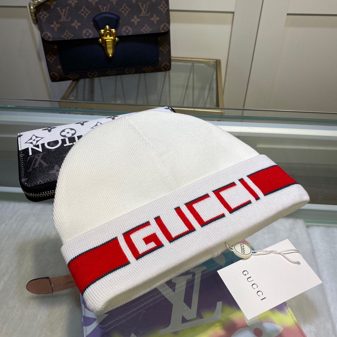 Gucci Beanie Cashmere In White - Soul Replicas