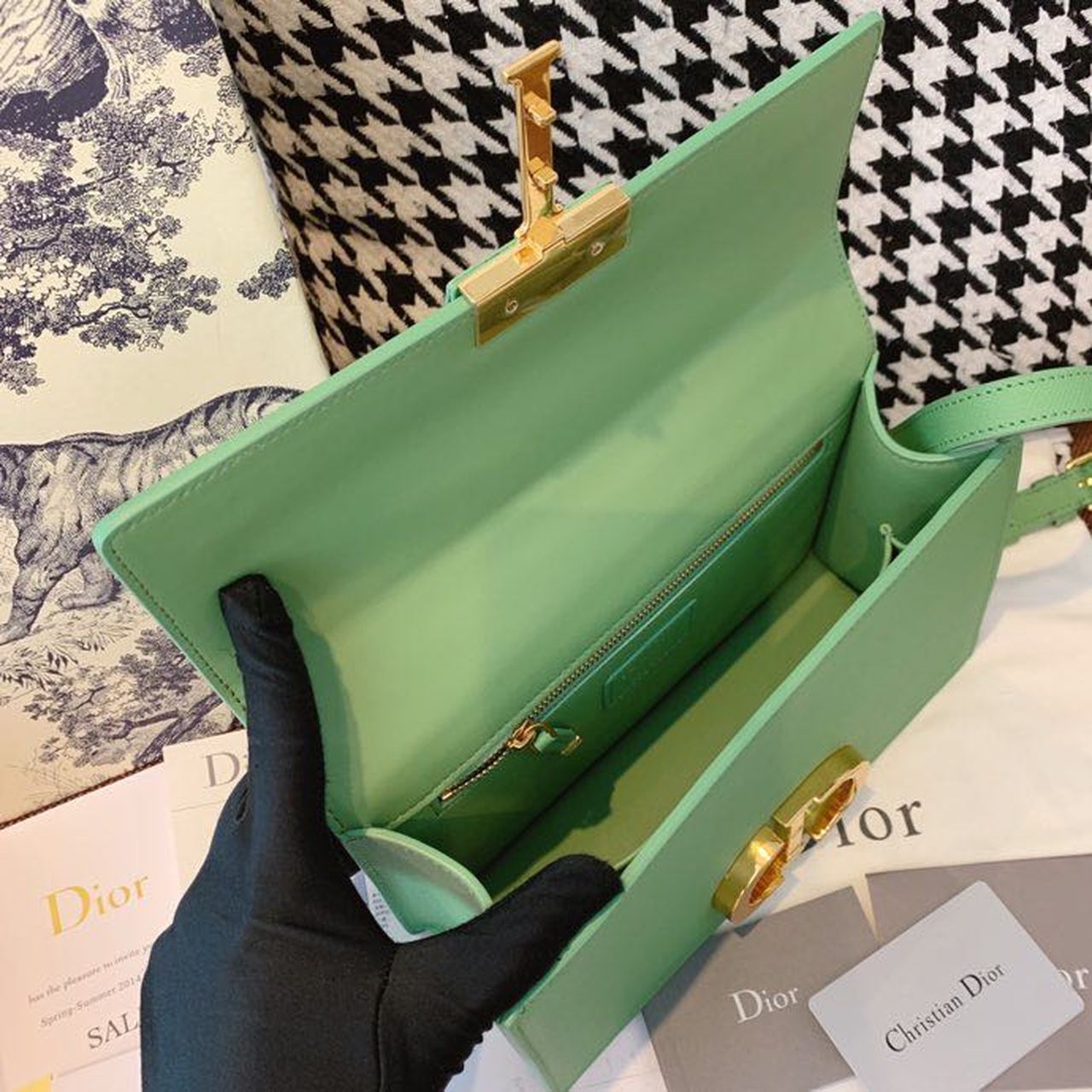 Christian Dior 30 Montaigne Chained Bag Deep Mint Green Box For Women 24cm/9in CD - Soul Replicas