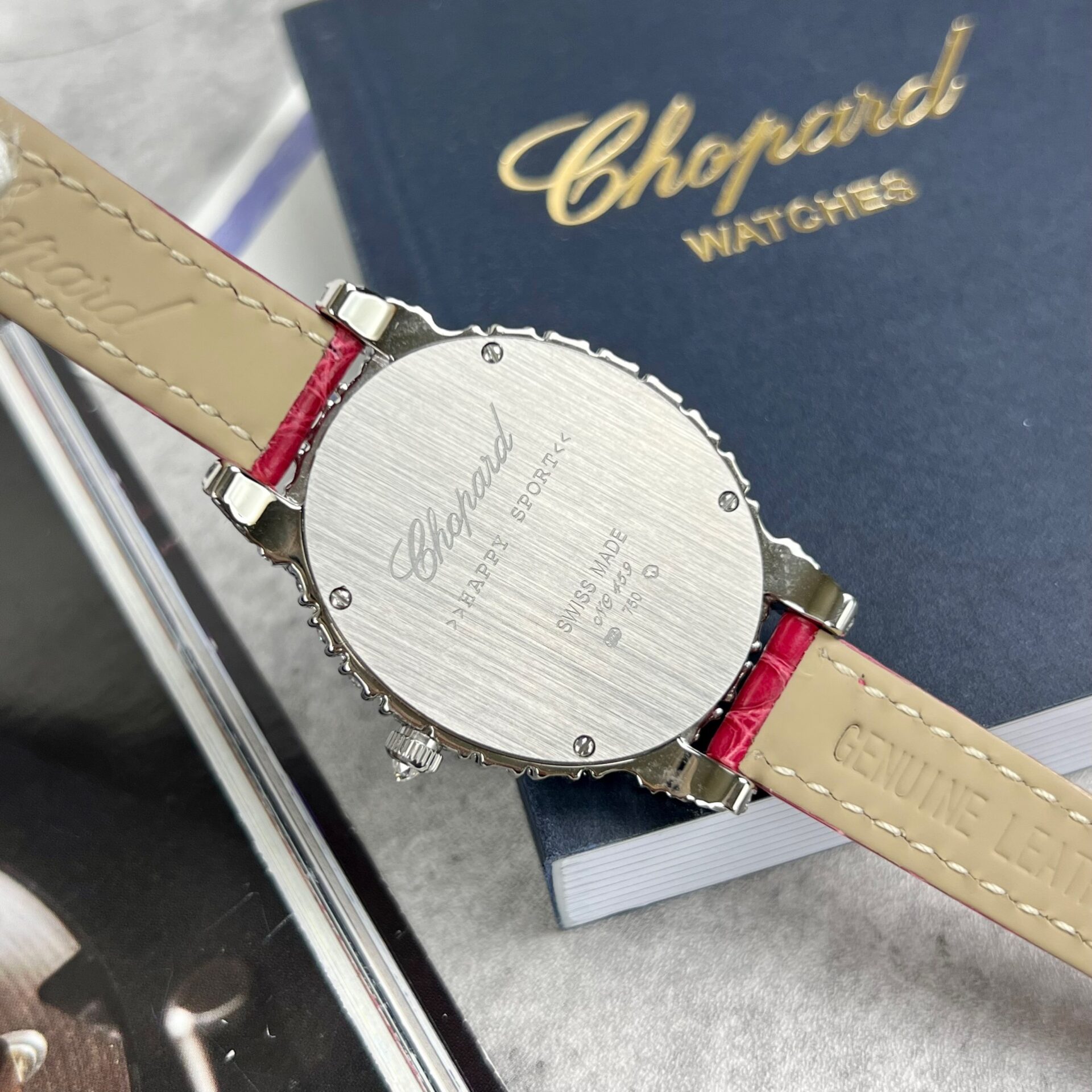 Chopard Women-s Replica Watch Red Full Moissanite Diamond 34mm - Soul Replicas