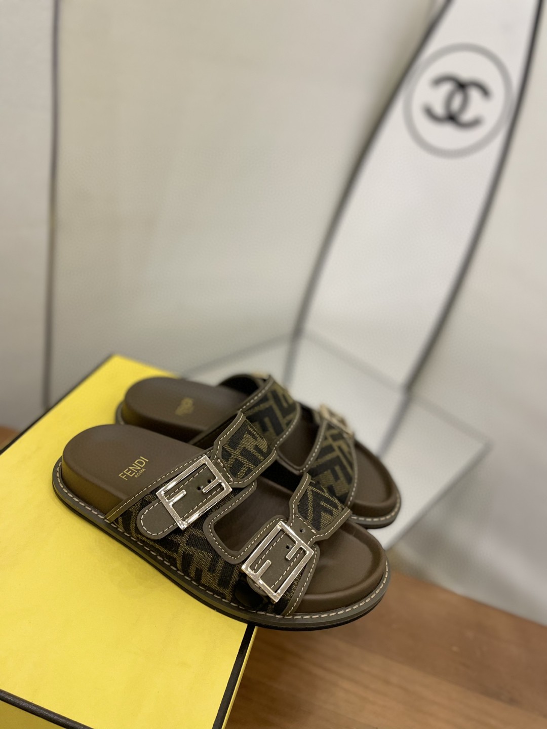 Fendi Feel Slides Brown For Women - Soul Replicas