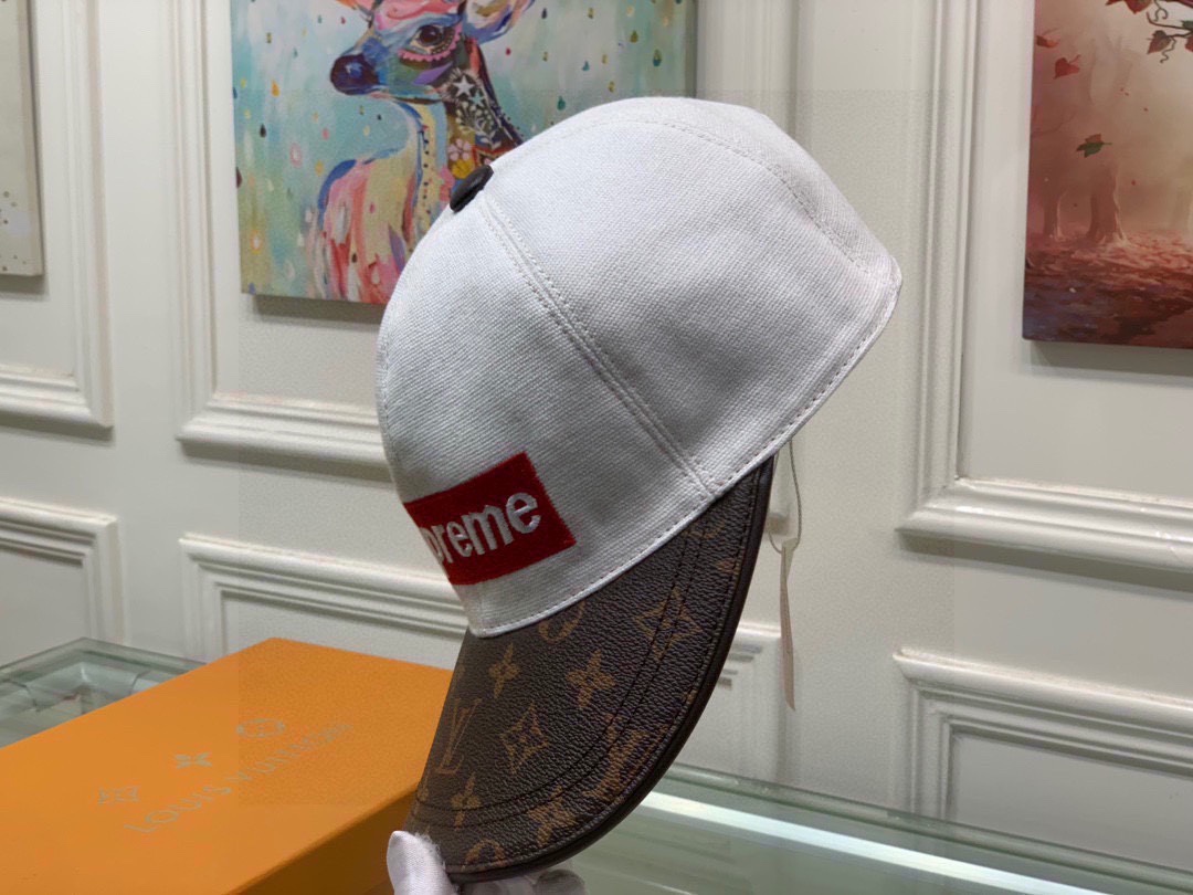 Louis Vuitton Supreme Cap White LV Cap - Soul Replicas