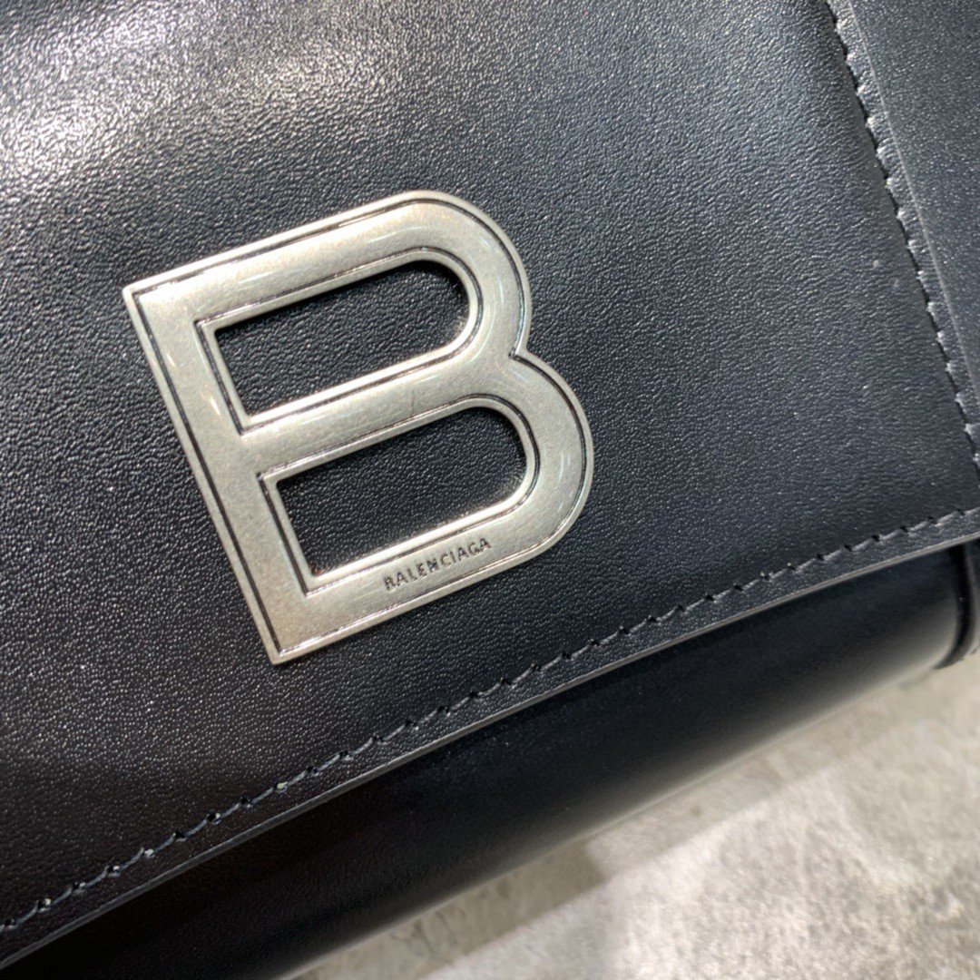 Balenciaga Hourglass Wallet Bag In Black. For Women. Women-s Bags 8in/20cm - Soul Replicas