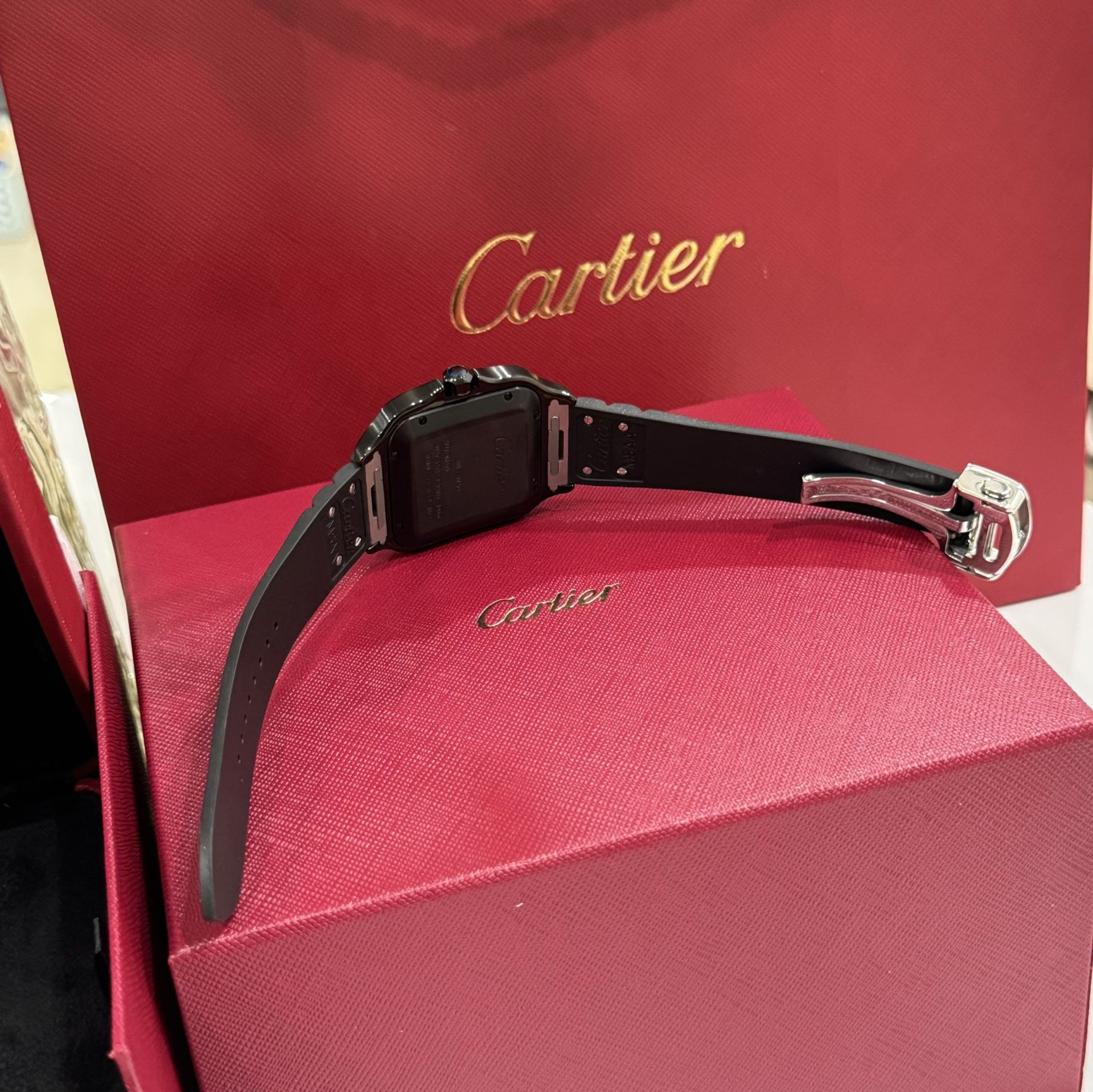 Cartier Replica Watch Santos WSSA0039 Black Rubber Strap BV Factory 39.8mm - Soul Replicas