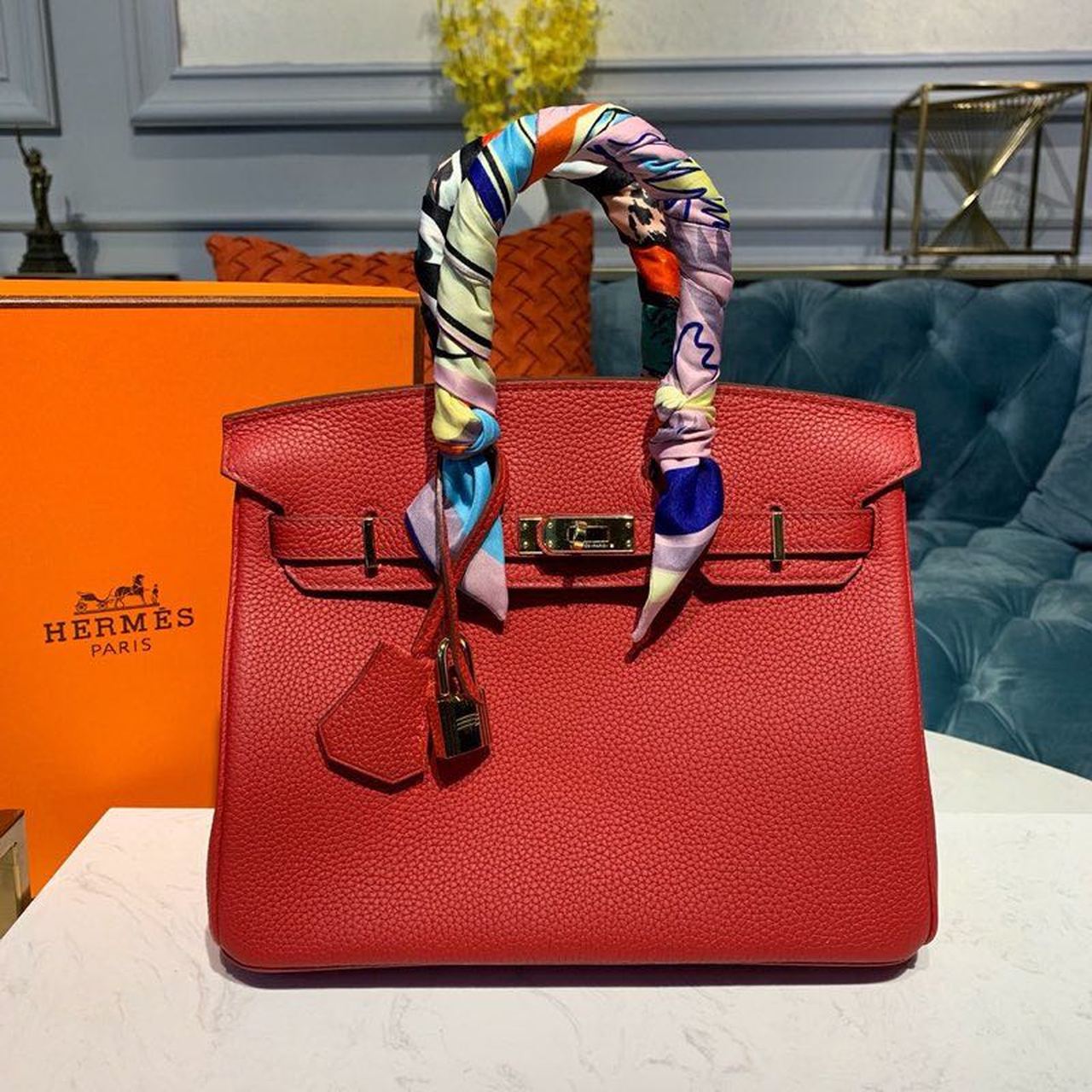 Hermes Birkin Red Semi Handstitched With Gold Toned Hardware For Women 30cm/11.8in - Soul Replicas