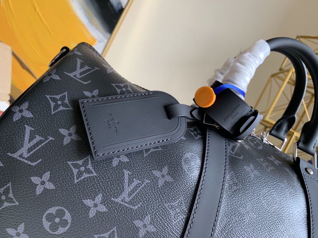 Louis Vuitton Keepall Bandouliere 45 Monogram Eclipse Canvas For Men. Men-s Bags. Travel Bags 17.7in/45cm LV M40569 - Soul Replicas