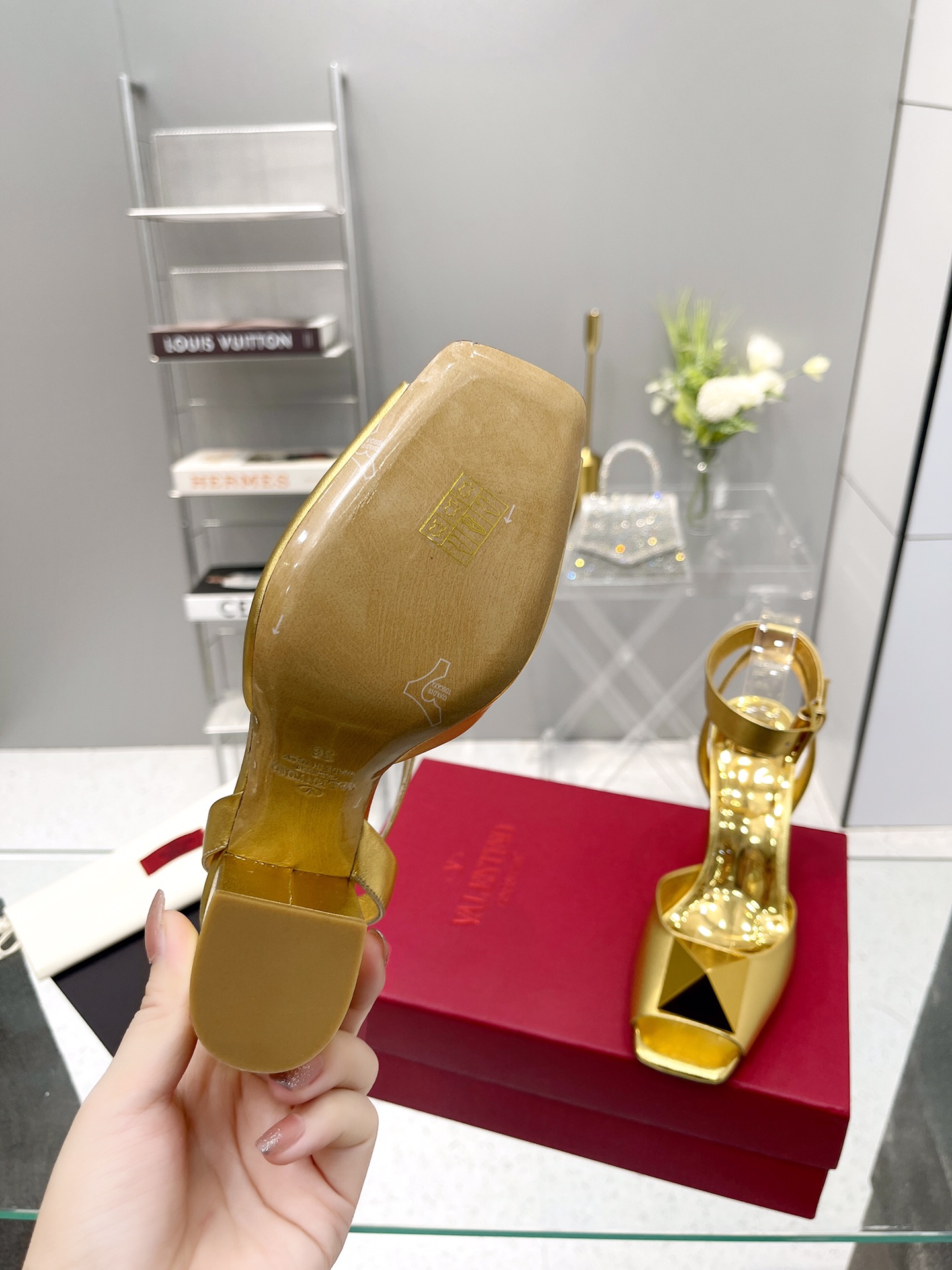 Valentino Garavani One Stud Sandal With Maxi Stud Embellishment Gold For Women XW0S0EI6CYII16 - Soul Replicas