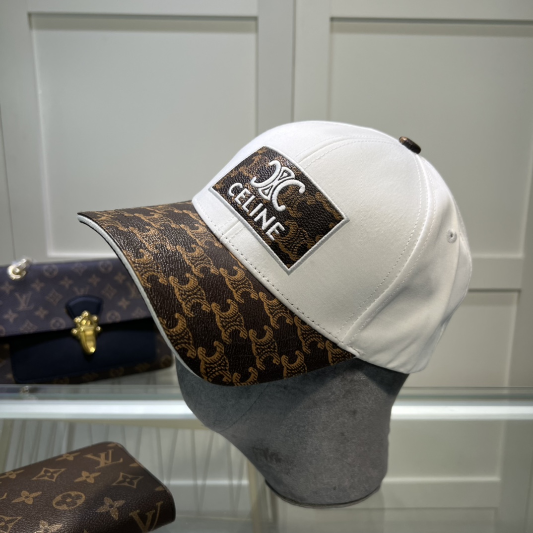 Celine Triomphe Baseball Cap White Celine Cap - Soul Replicas