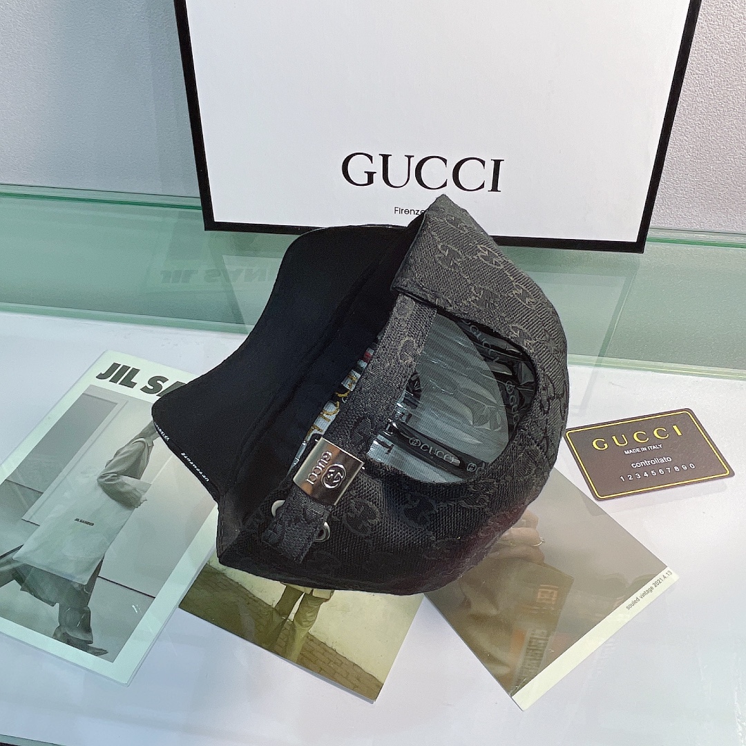 Gucci Canvas Baseball Cap Black - Soul Replicas