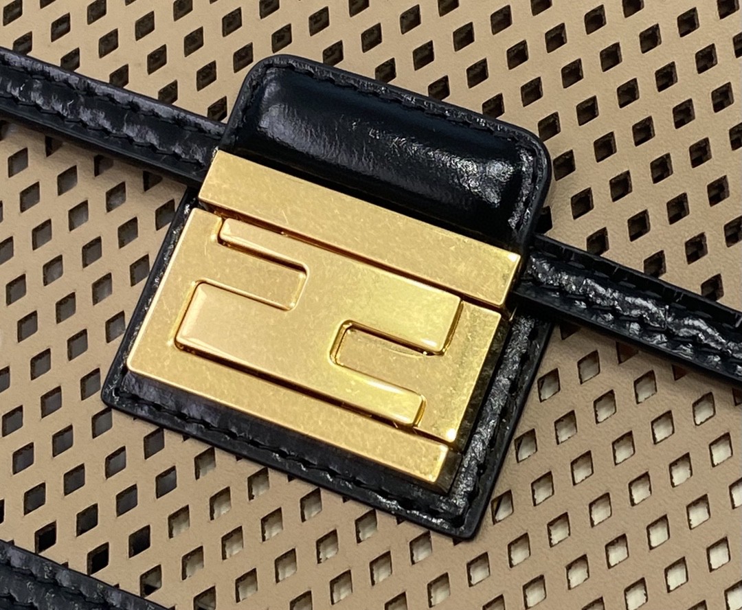 Fendi Medium Kan U Black and Brown Bag For Woman 25cm/10in - Soul Replicas